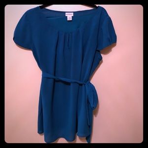 Motherhood Blue Maternity Short Sleeve Blouse